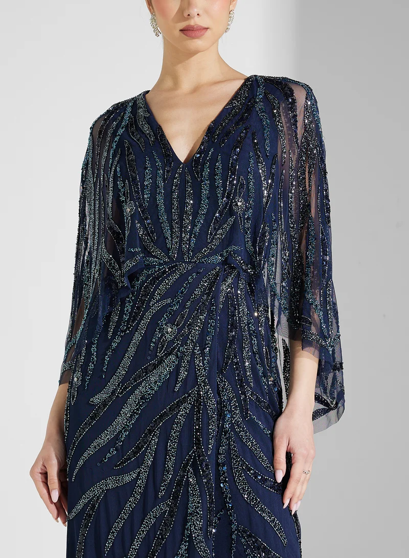 ايدان ماتوكس V-Neck Sequin Maxi Dress