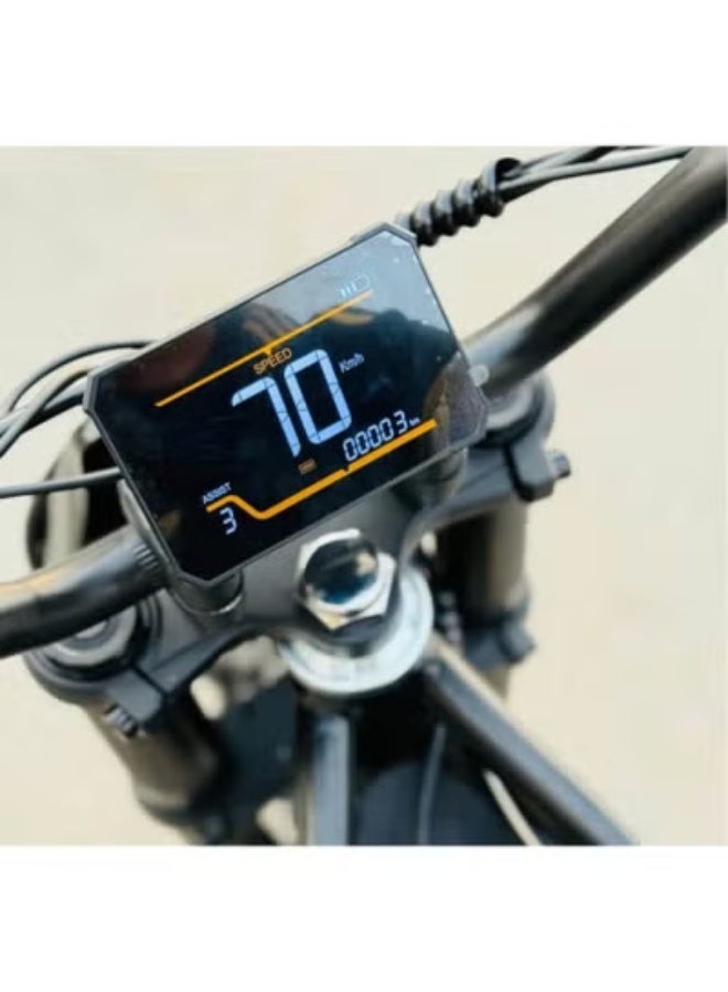 كي يو جي أو أو دراجة ترابية كهربائية Kugoo Wish02 Pro Black Edition، محرك قوي 2500 وات، سرعة قصوى 70 كم/ساعة، نطاق 50,60 كم، إطارات للطرق الوعرة، أسود - Image 3