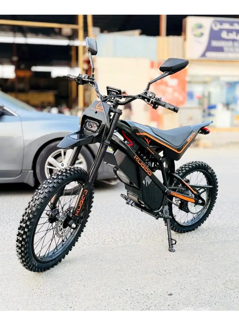 كي يو جي أو أو دراجة ترابية كهربائية Kugoo Wish02 Pro Black Edition، محرك قوي 2500 وات، سرعة قصوى 70 كم/ساعة، نطاق 50,60 كم، إطارات للطرق الوعرة، أسود - Image 1