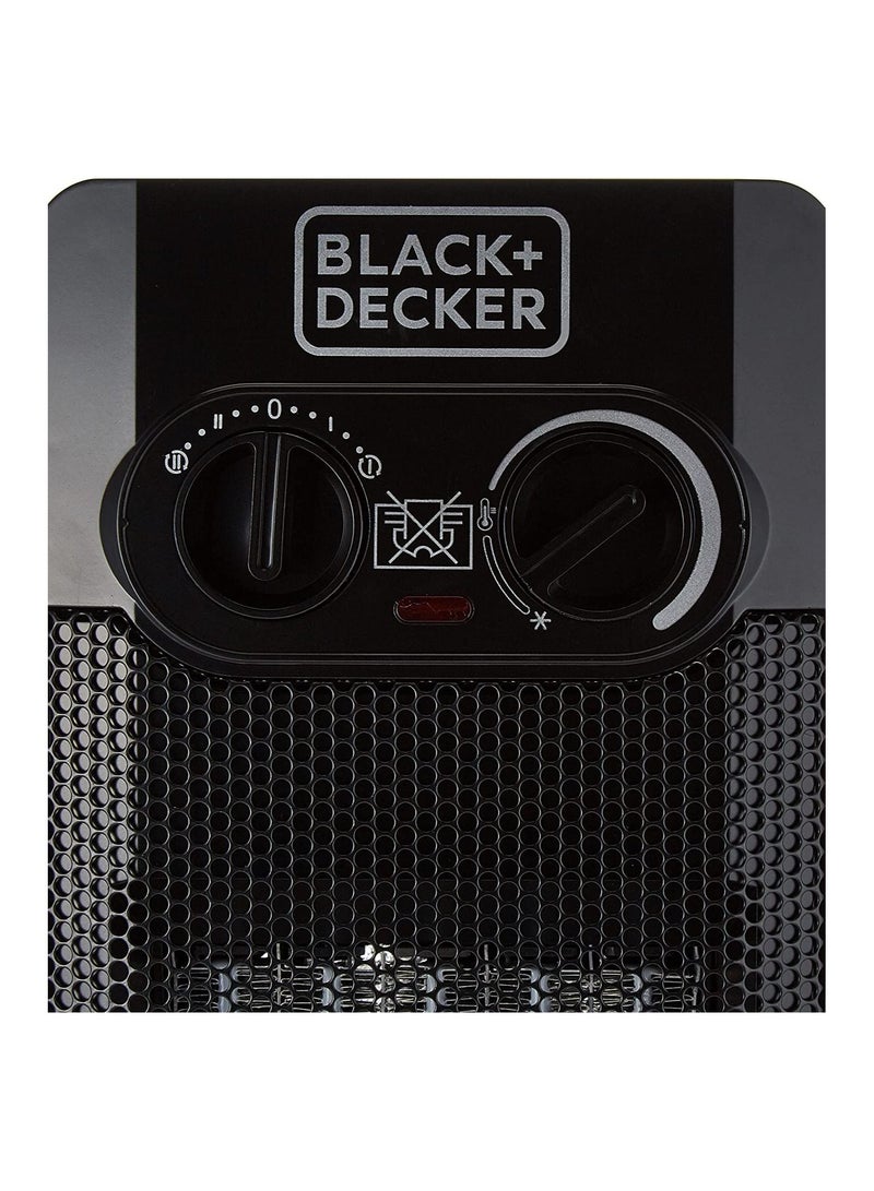 BLACK&DECKER Vertical Fan Heater 50 60Hz 52cm Height For Max Room Coverage With Thermostatic Dual Thermal Control Cooling Fan Auto Shutoff Antifreeze Features HX340 B5 - Image 3
