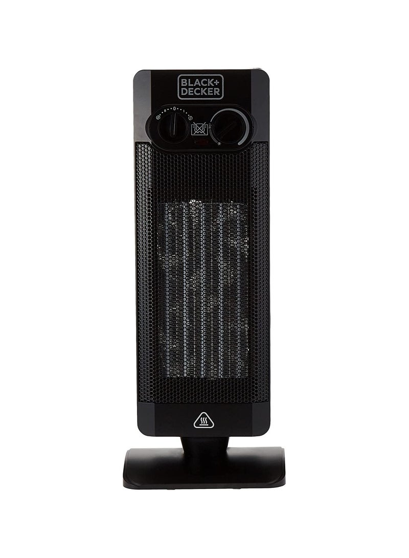 BLACK&DECKER Vertical Fan Heater 50 60Hz 52cm Height For Max Room Coverage With Thermostatic Dual Thermal Control Cooling Fan Auto Shutoff Antifreeze Features HX340 B5 - Image 2
