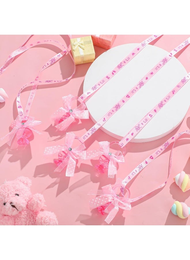 Tondiamo 60 Pcs Baby Shower Pacifier Necklace for Chupones para Baby Shower Game Party Favor Acrylic Angel Pacifier Charm for Girl Boy Guest Gender Reveal Party Decoration Table Scatter(Pink) - Image 3