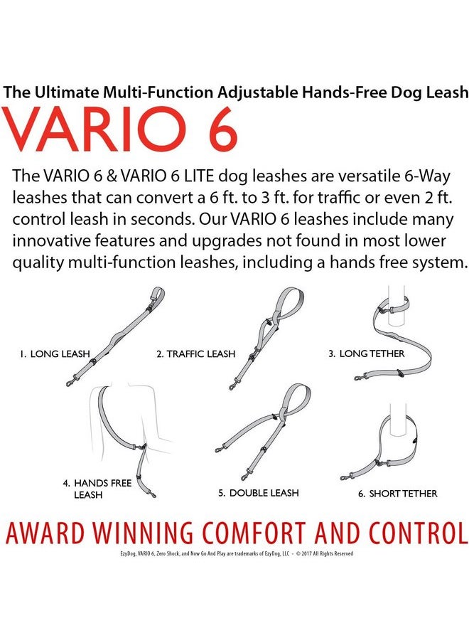 EzyDog - EzyDog Vario 6 Multi-Function Dog Leash with Snap Hook and Reflective Stitching - Perfect for Running, Walking, and Traffic Control - Hands-Free, Double Dog, and Tethering Capabilities (Standard, Red) - Image 1