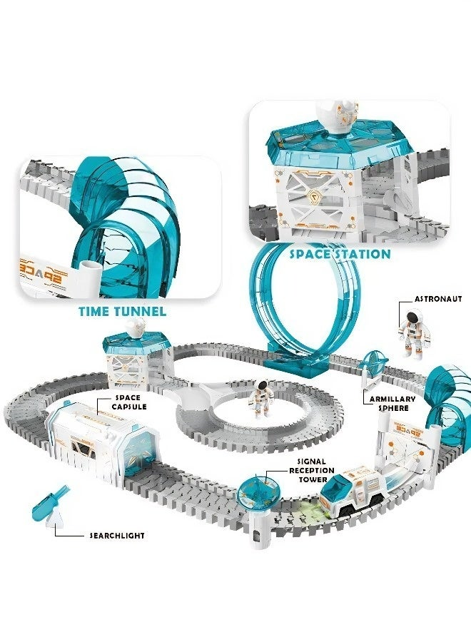 204-Piece STEM Astronaut Track Vehicle Set—DIY Flexible Track Building Toy for Boys Ages 3+, Ideal Gift for Eid al-Fitr, Eid al-Adha, and Birthdays - Image 3