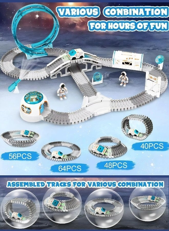 204-Piece STEM Astronaut Track Vehicle Set—DIY Flexible Track Building Toy for Boys Ages 3+, Ideal Gift for Eid al-Fitr, Eid al-Adha, and Birthdays - Image 5