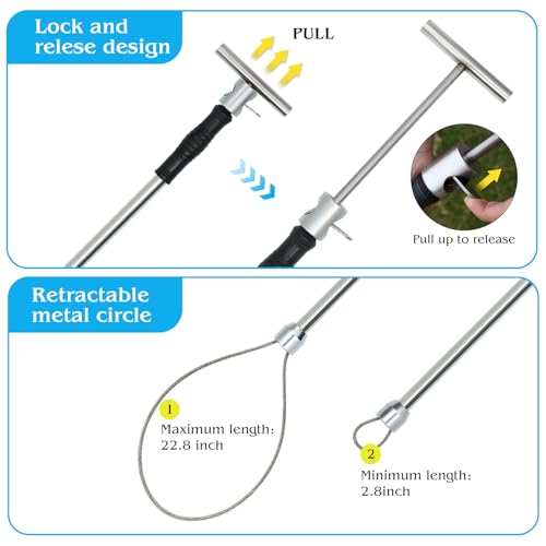 MUDUOBAN Heavy Duty Dog Catcher Pole 25Inch Stainless Steel Animal Control Catch Pole Extendable Noose Wildlife Holding Tool for Small/Medium Dogs, Feral Cats, Raccoons, Hogs, Pig, Foxes & Coyotes - Image 2