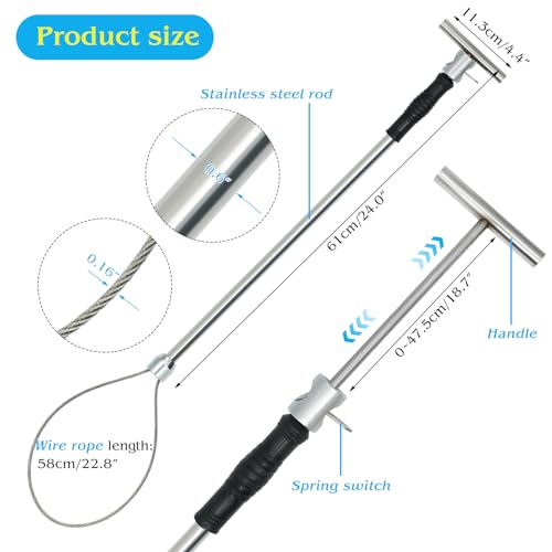 MUDUOBAN Heavy Duty Dog Catcher Pole 25Inch Stainless Steel Animal Control Catch Pole Extendable Noose Wildlife Holding Tool for Small/Medium Dogs, Feral Cats, Raccoons, Hogs, Pig, Foxes & Coyotes - Image 3
