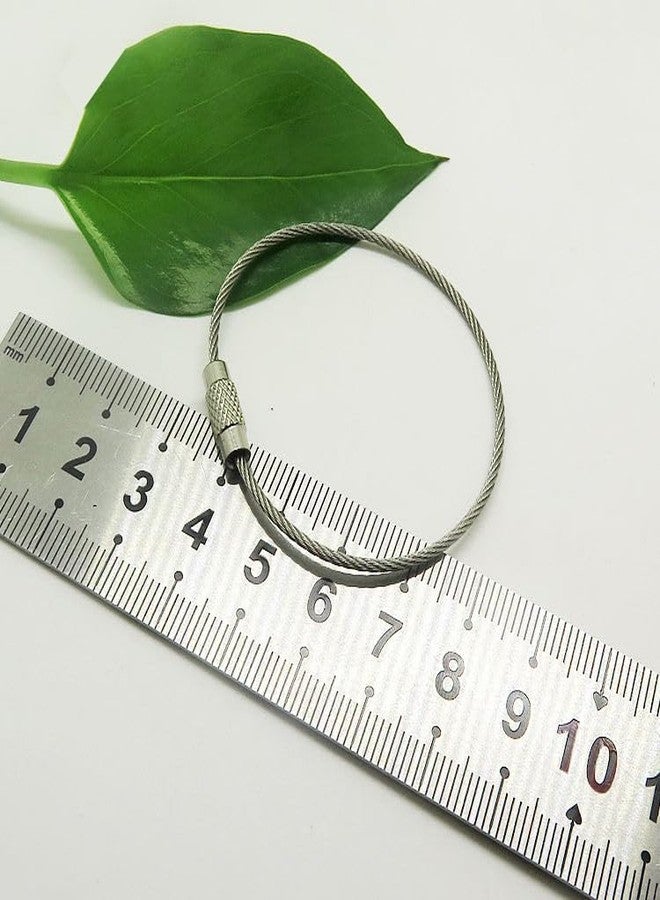 Kidultz (Pack of 10 Different Length of Pendant Circle EDC Tool Key Holder Loops for Outdoor, Hiking, Hanging Luggage Tags Wire Rope Key Ring cables Stainless Steel (400mm*1.5mm) - Image 3