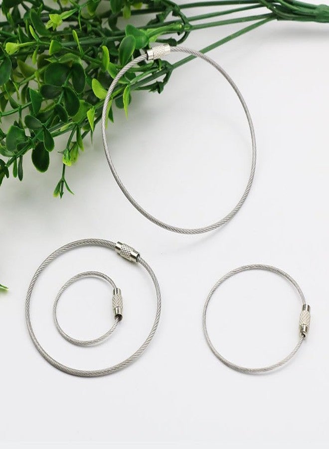 Kidultz (Pack of 10 Different Length of Pendant Circle EDC Tool Key Holder Loops for Outdoor, Hiking, Hanging Luggage Tags Wire Rope Key Ring cables Stainless Steel (400mm*1.5mm) - Image 4