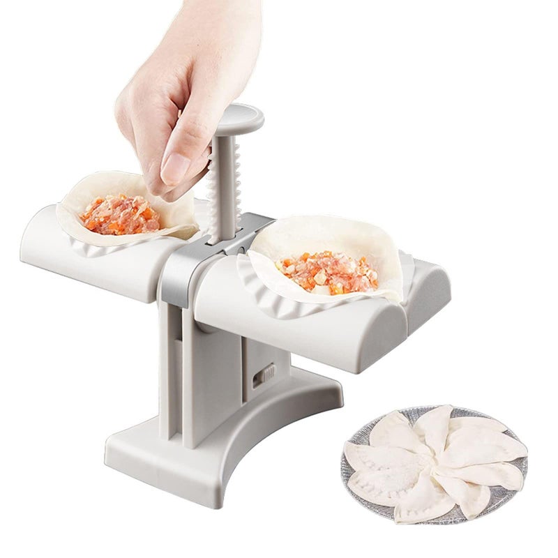Dumpling Maker Machine, Household Double Head Automatic Dumpling Maker Mould, Dumpling Wrapper Press Mold, Wrap Two At A Time, Safety ABS material, Easy-tool for Dumpling Ravioli, Kitchen Gadgets - Image 1