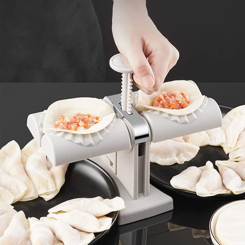 Dumpling Maker Machine, Household Double Head Automatic Dumpling Maker Mould, Dumpling Wrapper Press Mold, Wrap Two At A Time, Safety ABS material, Easy-tool for Dumpling Ravioli, Kitchen Gadgets - Image 3