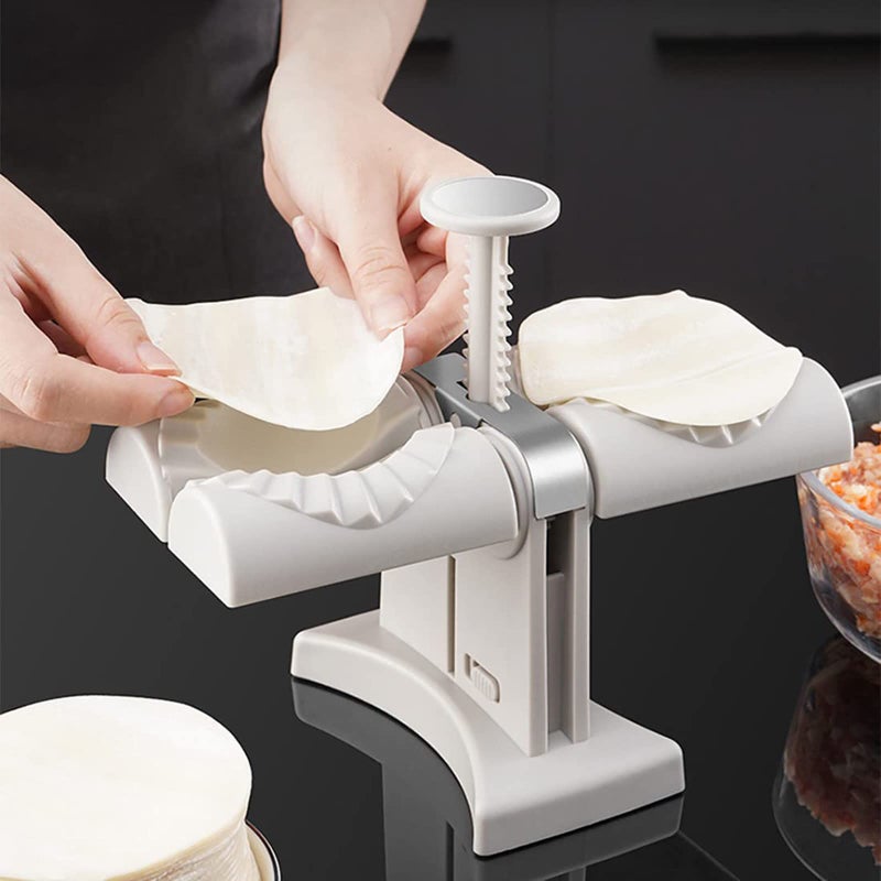 Dumpling Maker Machine, Household Double Head Automatic Dumpling Maker Mould, Dumpling Wrapper Press Mold, Wrap Two At A Time, Safety ABS material, Easy-tool for Dumpling Ravioli, Kitchen Gadgets - Image 2