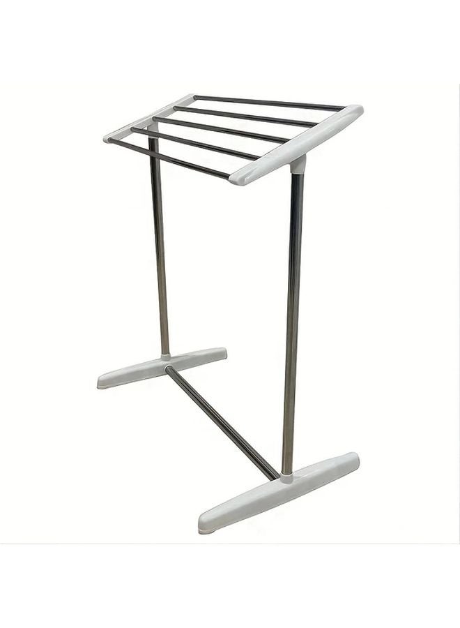 White Stainless Steel Clothes Drying Rack Freestanding Space Saving Indoor Outdoor Use - Image 1