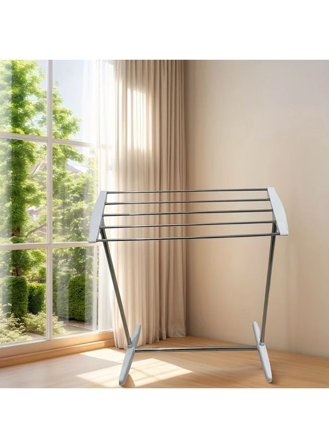 White Stainless Steel Clothes Drying Rack Freestanding Space Saving Indoor Outdoor Use - Image 5