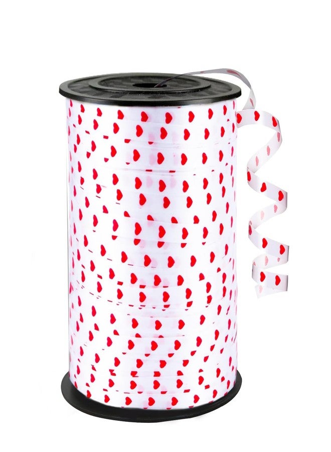 WFAUIBR Red Valentines Day Ribbon -100 Yards | Valentines Ribbons for Crafts | Red Heart Ribbon for Crafts | Red Heart Curling Ribbon for Valentines Day Decorations | Valentines Day Gift Ribbon - Image 1