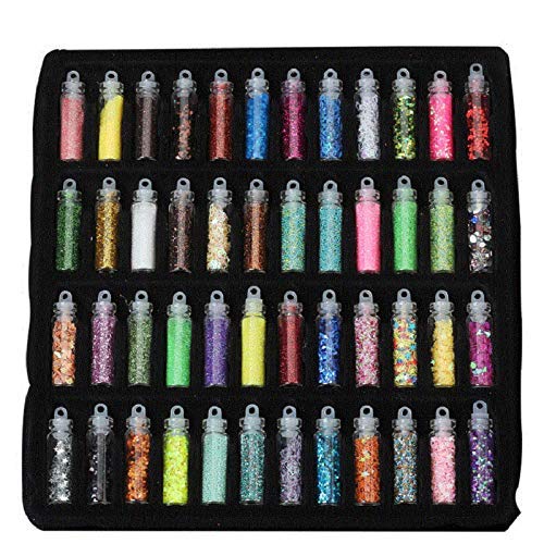 Belicia 48 Bottles 3D Nail Art Decoration Rhinestones Diamonds Sequins Glitter Metal Crystal Beads Christmas Design Nail Accessories Mix - Image 1
