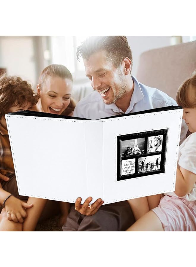 إيروريكس ألبوم صور 500 صورة 4X6 بوصة مع غطاء جلدي وسعة كبيرة جدًا وألبومات صور عائلية لحفلات الزفاف تتسع لـ 500 صورة أفقية ورأسية باللون الأبيض - Image 3