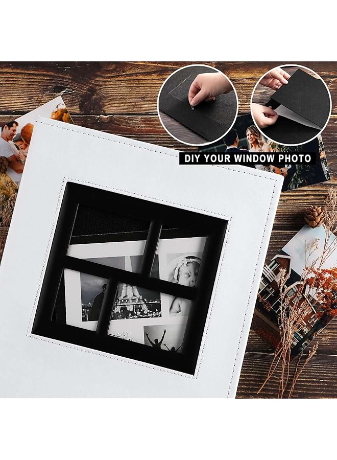 إيروريكس ألبوم صور 500 صورة 4X6 بوصة مع غطاء جلدي وسعة كبيرة جدًا وألبومات صور عائلية لحفلات الزفاف تتسع لـ 500 صورة أفقية ورأسية باللون الأبيض - Image 4