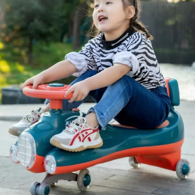 Leno Leeno Kids Push Car - Plasma Rocking Scooter with LED Light - Suitable for 1-5 Year Old Boys and Girls - Indoor and Outdoor Use (Green) - Image 2