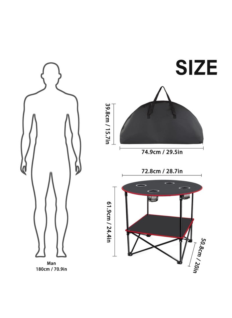 Portable Camping Table Folding Picnic Tables Lightweight Folding Table Waterproof Canvas Beach Table for Outside with 4 Cup Holders & Carry Bags for Camping, Beach, Campfires - pzsku/Z7F3C38F8E94ABE45FF00Z/45/_/1701660028/7f497c74-d721-4295-9590-00cf9c66c2d1