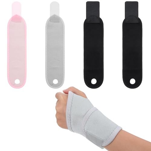 XLIUAX 4 Pack Kids Wrist Support Brace Reversible Wrist Brace Compression Straps Adjustable Night Sleep Support Straps for Children Sports Sleeping 136x275in - Image 1