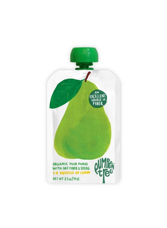 Pumpkin Tree Organics Fruit Snack Pouch, Pear + Fiber + A Squeeze of Lemon, 3.5 Ounce (Pack of 10) - Image 1