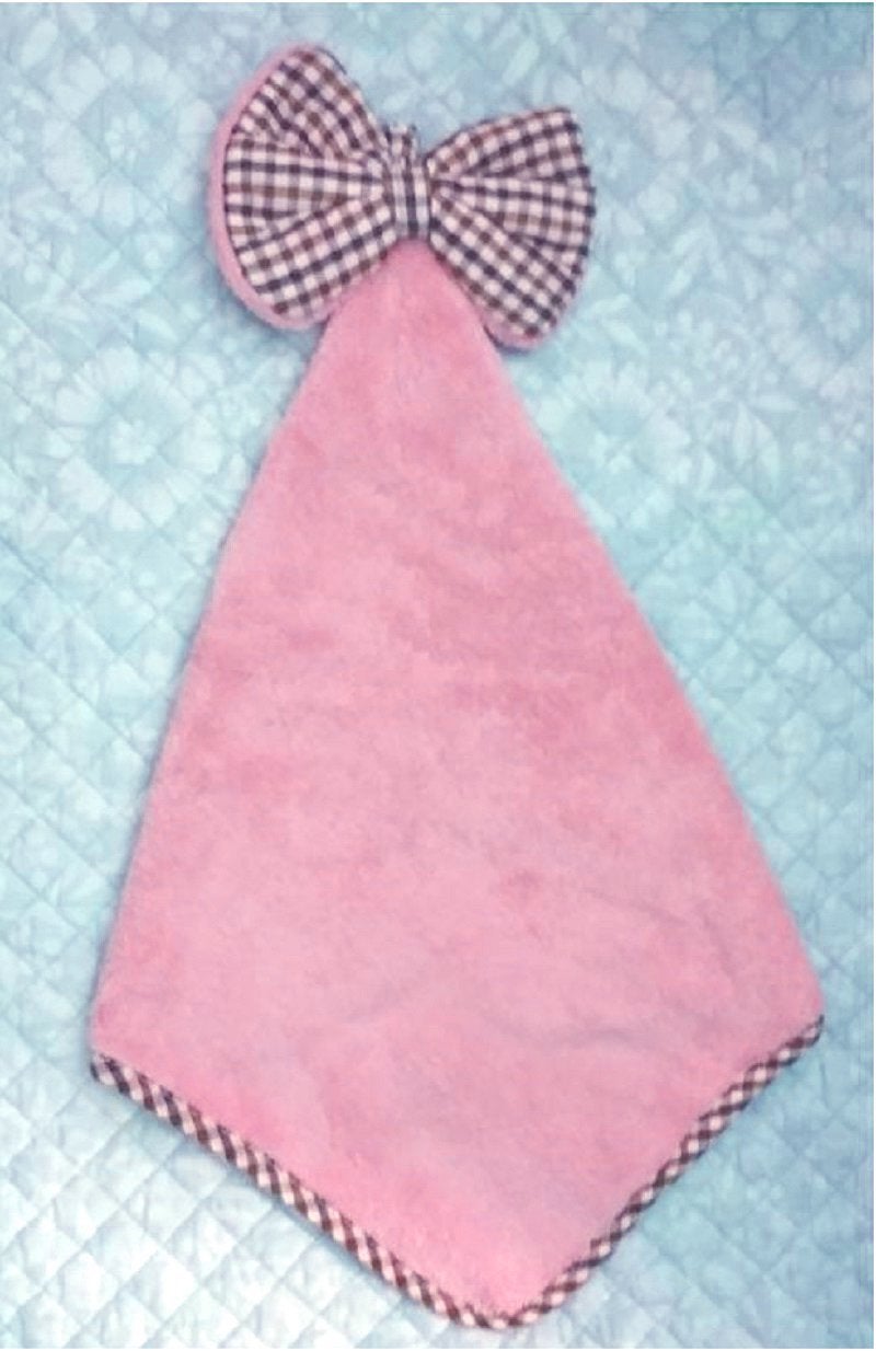 Magnusdeal Cartoon Hanging Hand Towel for Home Kitchen Bathroom Office Microfiber Absorbent Cute Cartoon Expression Hand Towel for Kitchen and Bathroom (1 Pc) (Tie, Pink) - Image 2