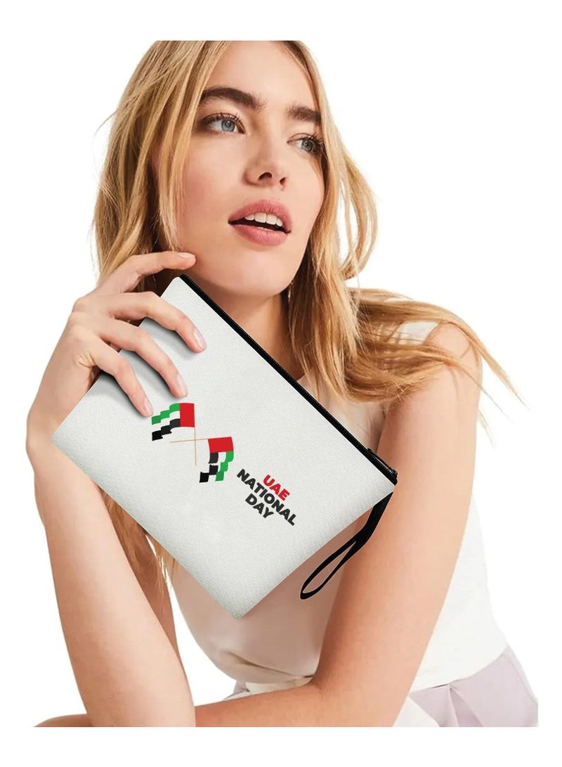 حقيبة مستحضرات التجميل لليوم الوطني لدولة الإمارات العربية المتحدة، حقيبة بسحاب كامل - احتفل بهدية اليوم الوطني لدولة الإمارات العربية المتحدة للمرأة - Image 4