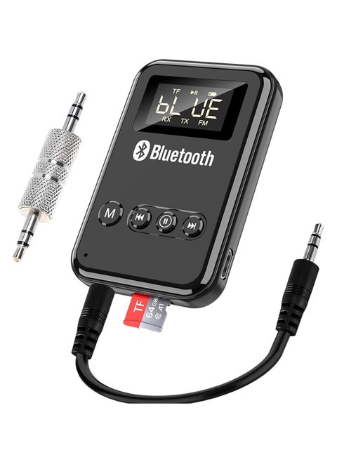 Bluetooth Transmitter, Bluetooth Receiver, with LCD Screen, Audio V5.0 Bluetooth Adapter, for TV to Headphones, 4-in-1 Wireless AUX Adapter, for TV/Car/PC/Home Theater/Speakers/MP3 Player