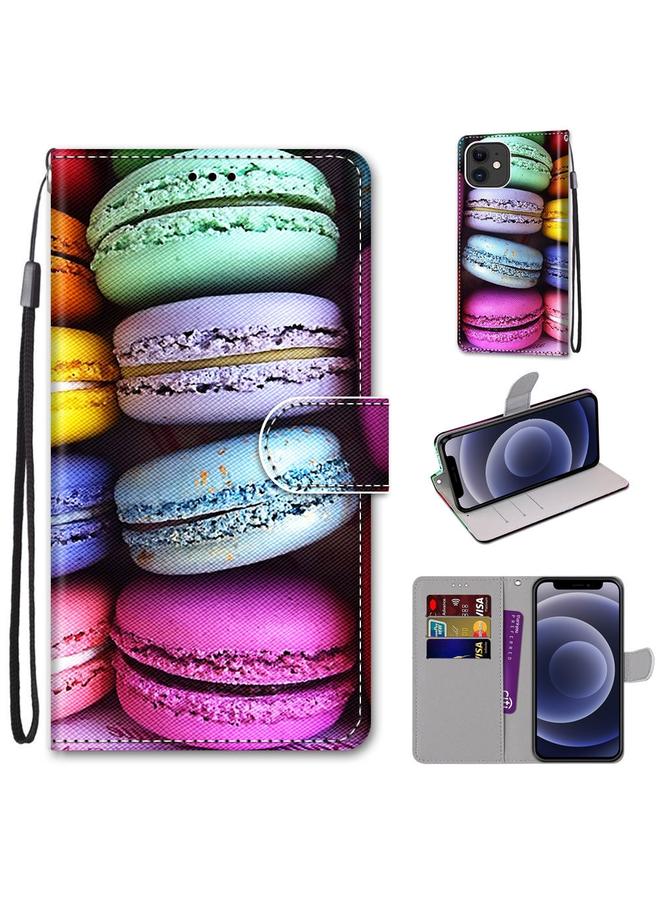 Zaboon Case For iPhone 12 mini Coloured Drawing Cross Texture Horizontal Flip PU Leather Case with Holder & Card Slots & Wallet & Lanyard - Image 1