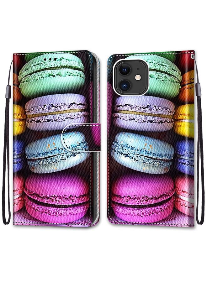 Zaboon Case For iPhone 12 mini Coloured Drawing Cross Texture Horizontal Flip PU Leather Case with Holder & Card Slots & Wallet & Lanyard - Image 2