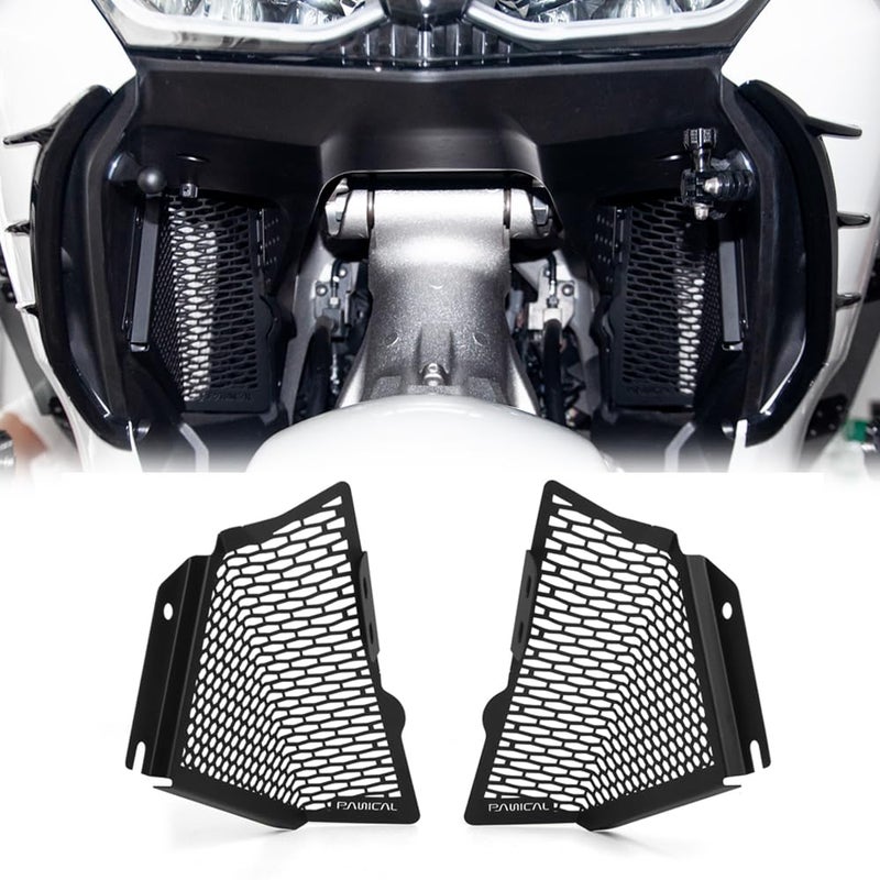 PANICAL Front Heat Sink Radiator Guard Protective Cover Grid Net Water ank Protective Net For Honda Gold Wing GL1800 F6B 20182025 SUS304 Stainless Steel Black