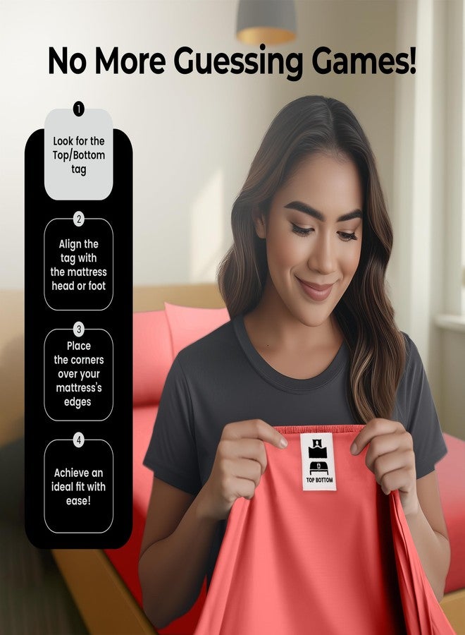 Utopia Bedding Queen Fitted Sheet - Bottom Sheet - Deep Pocket - Soft Microfiber - Shrinkage and Fade Resistant - Easy Care -1 Fitted Sheet Only (Coral) - Image 5