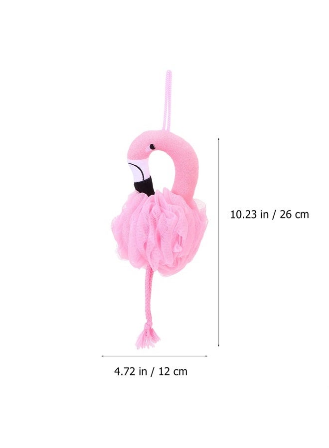 Beaupretty 3PCS Shower Loofah Bath Sponge Mesh Pouf Scrubber Ball Body Washer Kid Flamingo Body Exfoliator Foaming Mesh Nets Skin Clean Exfoliating Scrubber for Bathroom - Image 1
