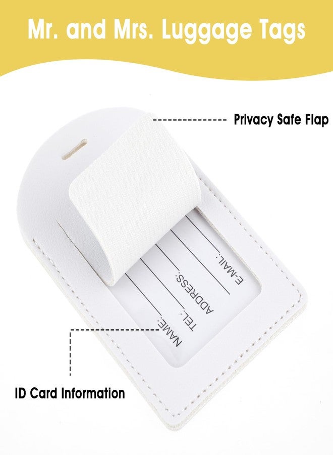 simarro 2 Pcs Mr and Mrs Luggage Tags, PU Leather Travel Tags Mr and Mrs Gifts, Bridal Shower Gift for Married Couples Honeymoon Lovers Travel Outdoor Use - Image 5