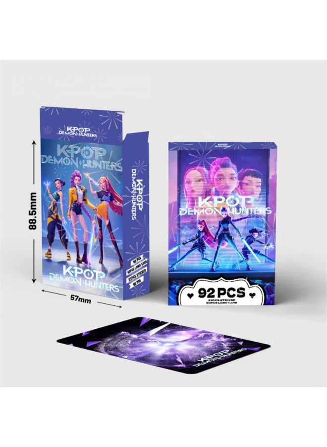 ILovhaprty KPop Demon Hunters LOMO Cards Set – 92pcs Cyber Theme Party Favors (60 Photo Cards + 32 Stickers), 8.85×5.7cm K/DA Aesthetic Collectible Cards for Fans, Scrapbooking, Journals, Gifts - Image 3