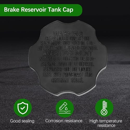 MINETPS 585312B500 Brake Master Cylinder Reservoir Tank Cap, Car Brake Fluid Reservoir Cap Fit for Hyundai Accent Azera for Elantra Santa Fe for Sonata Tucson for Kia Sorento Soul #58531-07000 5853107000 - Image 2