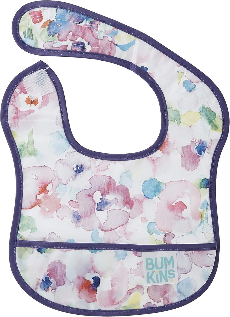 Bumkins Starter Bibs for Infants - Waterproof Fabric, 2-Pack, Watercolors & Brushstrokes - Image 4