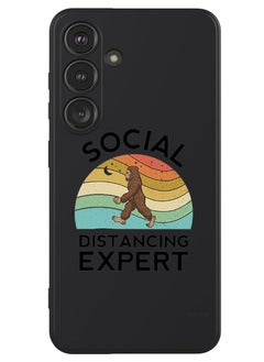 Protective Slim Fit Case Liquid Silicone Cover with Full Body Protection Anti-Scratch Shockproof Case For Samsung Galaxy S24 Plus (Black) - Social Distancing expert black
