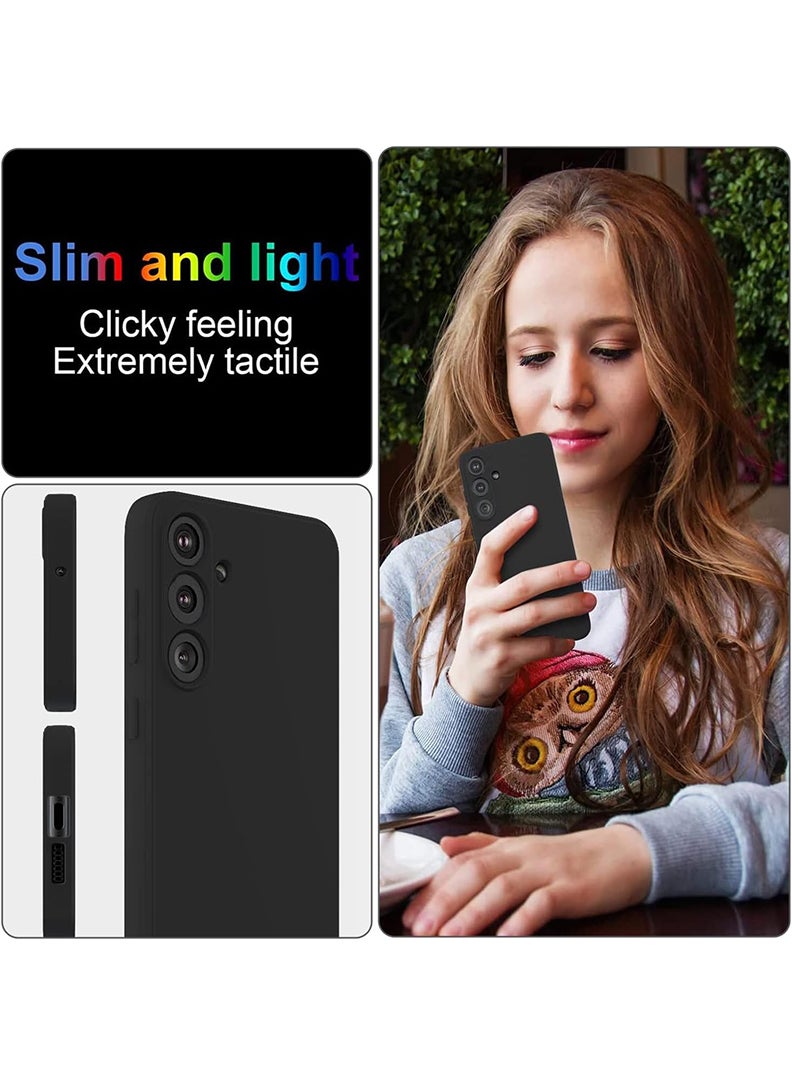 Theodor - Protective Slim Fit Case Liquid Silicone Cover with Full Body Protection Anti-Scratch Shockproof Case For Samsung Galaxy S24 Plus (Black) - Social Distancing expert black - Image 1