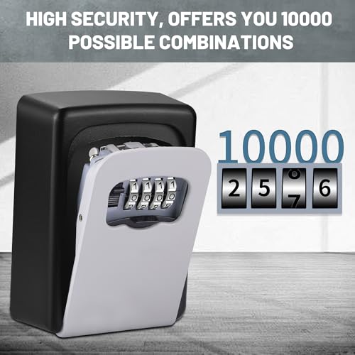 AMMIY Key Lock Box for Outside Sturdy and Durable Lock Box for House5 Key Capacity Lockbox for Keys OutdoorWaterproof Emergency Spare Lockbox with Resettable Code for HomeGarageAirbnb - Image 3