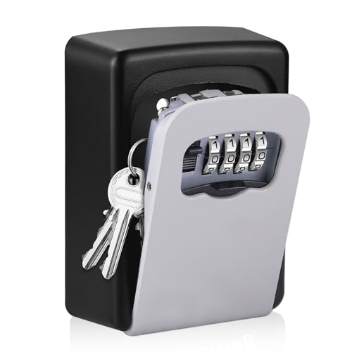 AMMIY Key Lock Box for Outside Sturdy and Durable Lock Box for House5 Key Capacity Lockbox for Keys OutdoorWaterproof Emergency Spare Lockbox with Resettable Code for HomeGarageAirbnb - Image 1