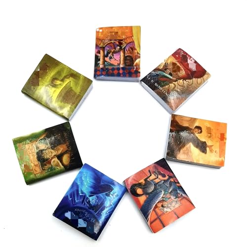 SXFSE Dollhouse Decoration Accessories 112 Dollhouse Miniature Scene Model Novel Books for Bedroom Book Room Play Toy 7 Pcs Multicolored 20 x 24 mm - Image 1