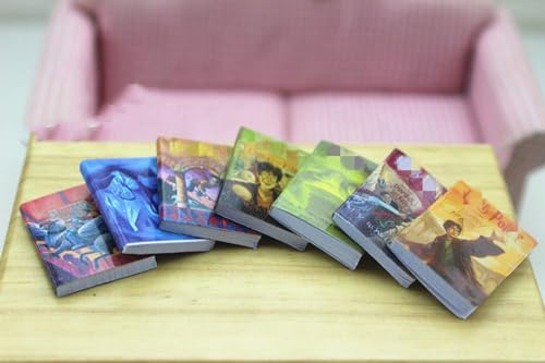 SXFSE Dollhouse Decoration Accessories 112 Dollhouse Miniature Scene Model Novel Books for Bedroom Book Room Play Toy 7 Pcs Multicolored 20 x 24 mm - Image 5
