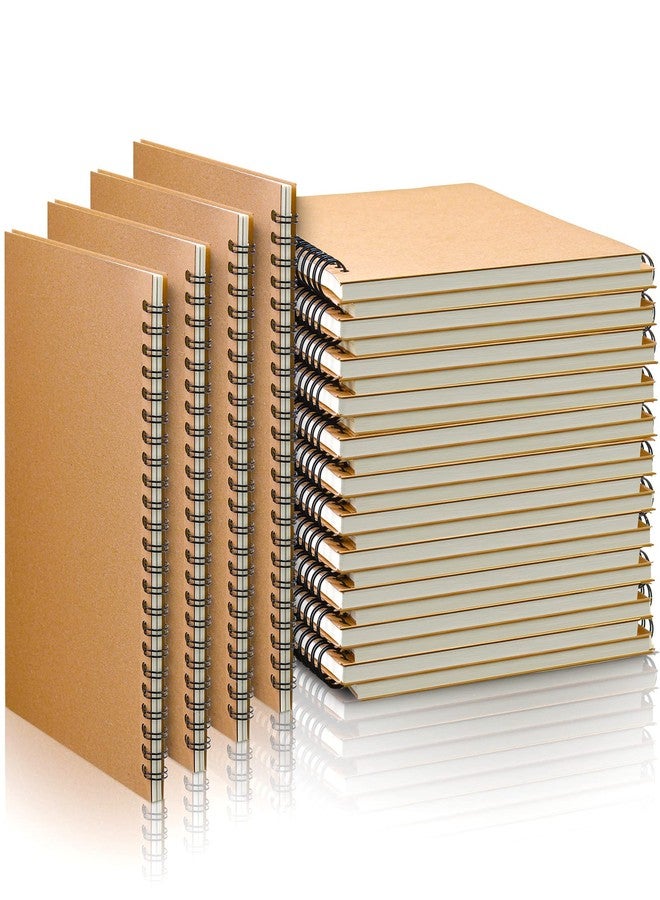 Epakh 22 Pack Spiral Notebooks A5 Bulk Back to School Hardcover Spiral Journal Notebook 5.5 x 8.3 Inch, First Day of School Journal Paper Notebook for Writing, 50 Sheets 100 Page (Unlined,Brown) - Image 1