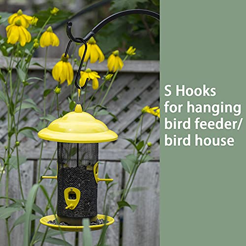 HiGift 6 Inches Large S Hooks Heavy Duty, Black S Shaped Fence Hanger Hooks for Hanging Plants,Wind Chimes,Gardening Tools,Lights,Pool Equipment,Bird Feeder,Bird House,Indoor Outdoor Use - 4 Pack - Image 4