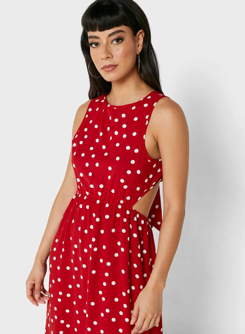 ELLA Printed Dress With Cut-out