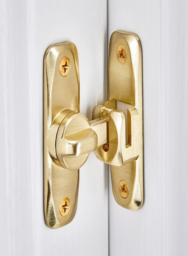INIRET 3 Packs Barn Door Latches,Gold 90/180 Degree Gate Lock,Zinc Alloy Right Angle Door Lock Latch,Flip Gate Latches Hardware,Door Security Sliding Door Latch Lock fo Cabinets,Bathroom,Barn Door - Image 3