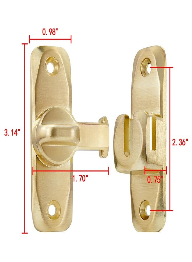 INIRET 3 Packs Barn Door Latches,Gold 90/180 Degree Gate Lock,Zinc Alloy Right Angle Door Lock Latch,Flip Gate Latches Hardware,Door Security Sliding Door Latch Lock fo Cabinets,Bathroom,Barn Door - Image 2