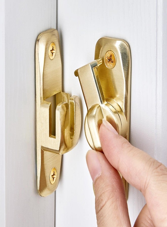 INIRET 3 Packs Barn Door Latches,Gold 90/180 Degree Gate Lock,Zinc Alloy Right Angle Door Lock Latch,Flip Gate Latches Hardware,Door Security Sliding Door Latch Lock fo Cabinets,Bathroom,Barn Door - Image 1